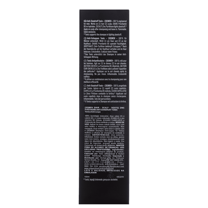 Schwarzkopf Professional 3DMension - Tônico Anticaspa 150ml