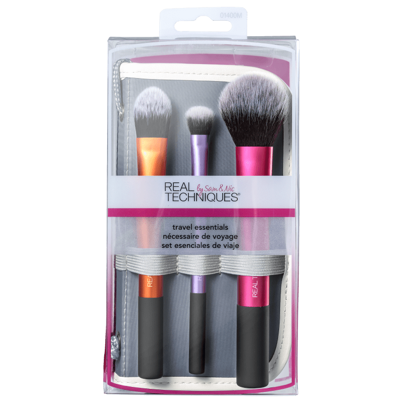 Kit de Pincéis Real Techniques Travel Essentials (3 produtos + Estojo)