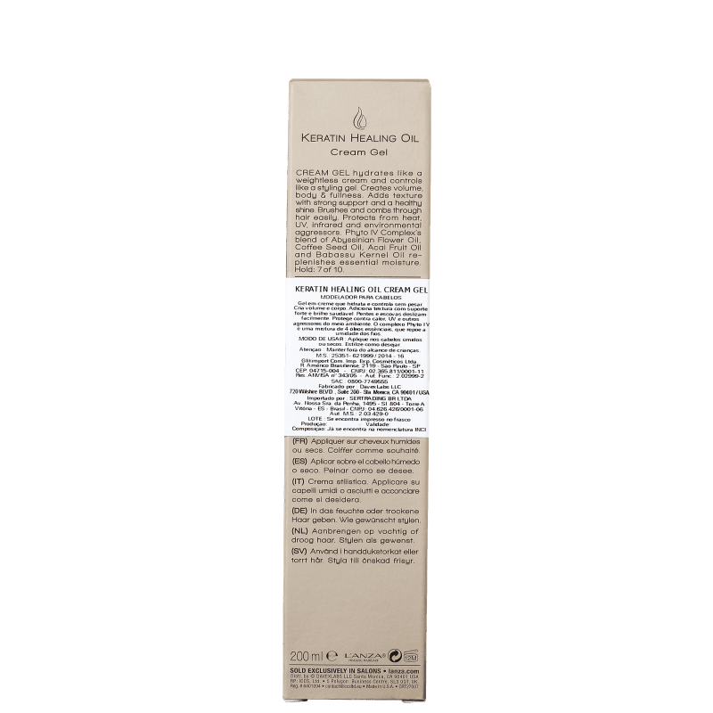 L'Anza Keratin Healing Oil Cream Gel - Creme Texturizador 200ml