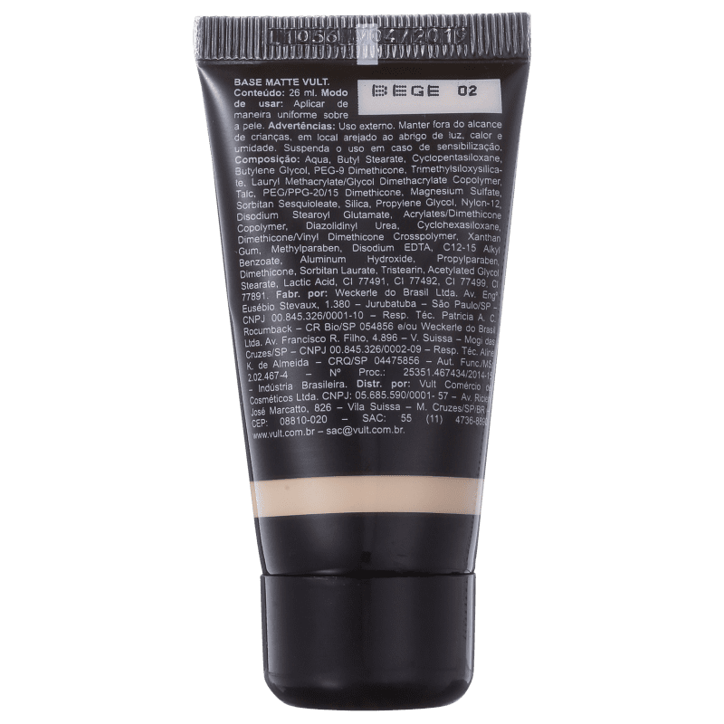 Vult Efeito Matte 02 Bege - Base Líquida 26ml