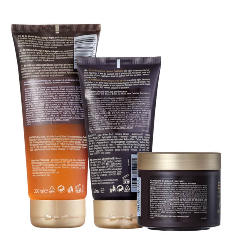 Kit Schwarzkopf Professional BC Bonacure Oil Miracle Tratamento Triplo (3 Produtos)