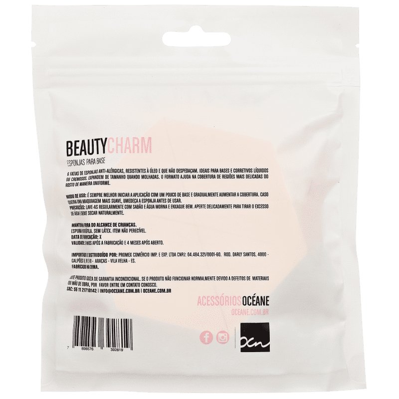 Océane Beauty Charm - Esponja para Base (6 unidades)
