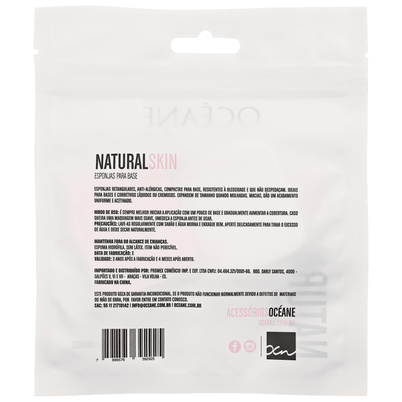 Océane Natural Skin - Esponja para Base (2 unidades)