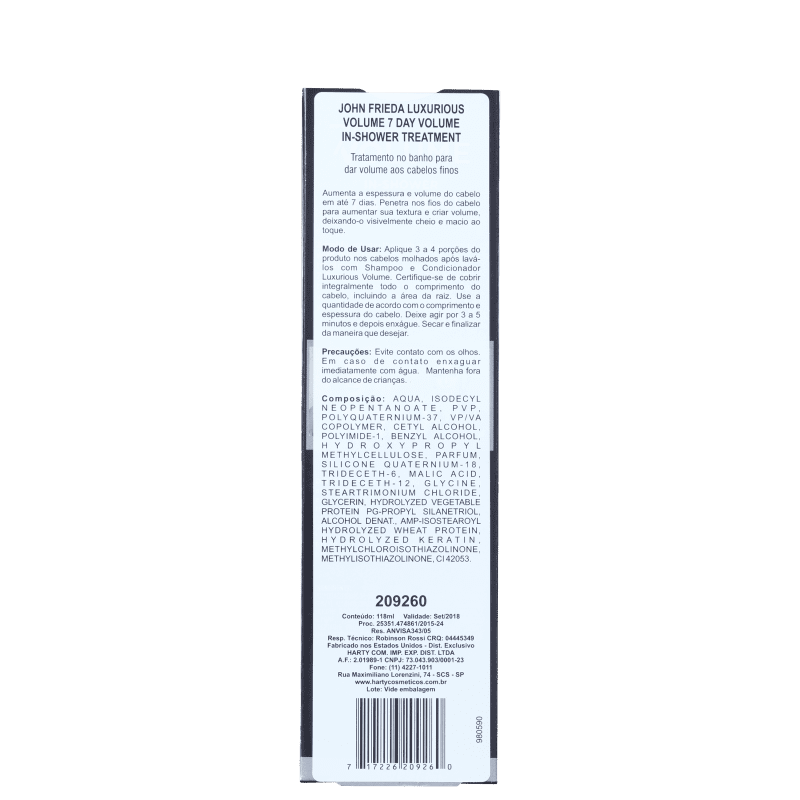 John Frieda Luxurious Volume 7 Day In-Shower - Tratamento Capilar 118ml