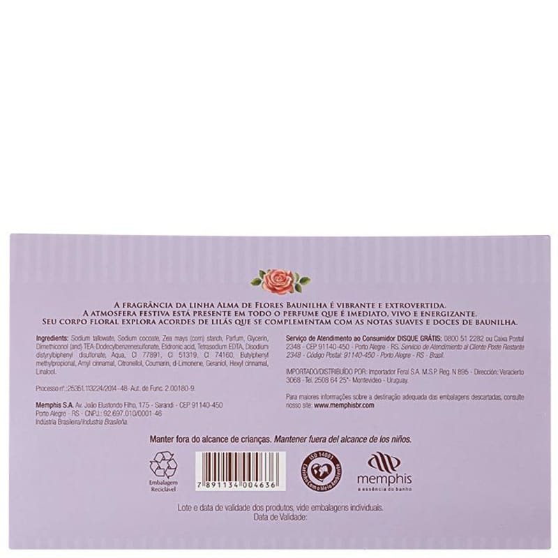 Kit Alma de Flores Essência de Baunilha - Sabonetes em Barra 3x130g