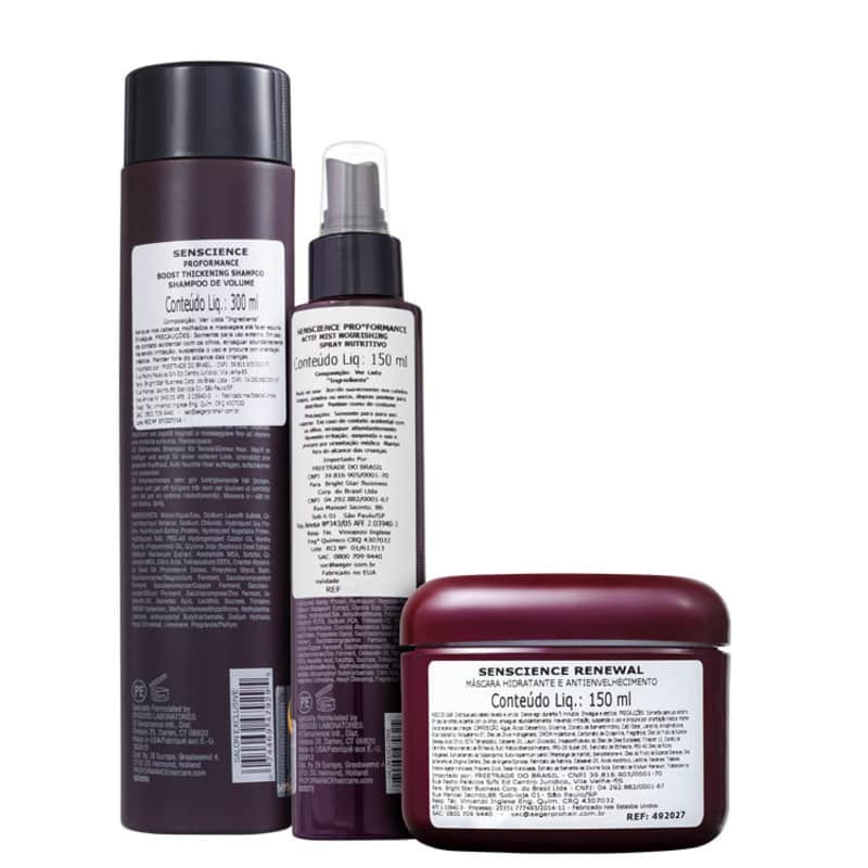 Kit Senscience Renewal Hidratação Anti-Age Cabelos Finos (3 Produtos)