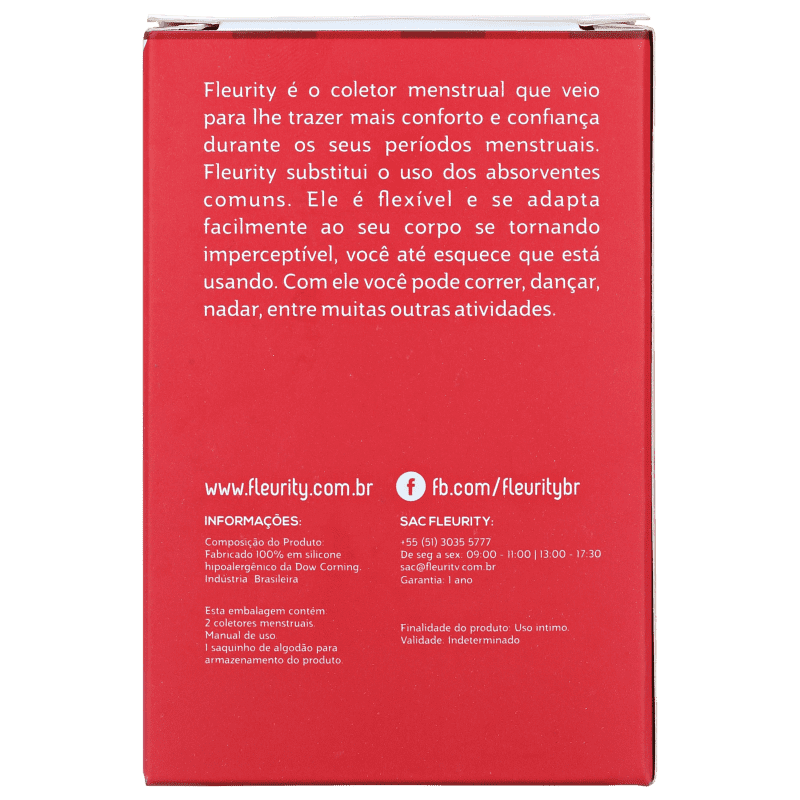 Fleurity Tipo 2 (-30 anos ou sem filhos) - Coletor Menstrual (2 unidades)