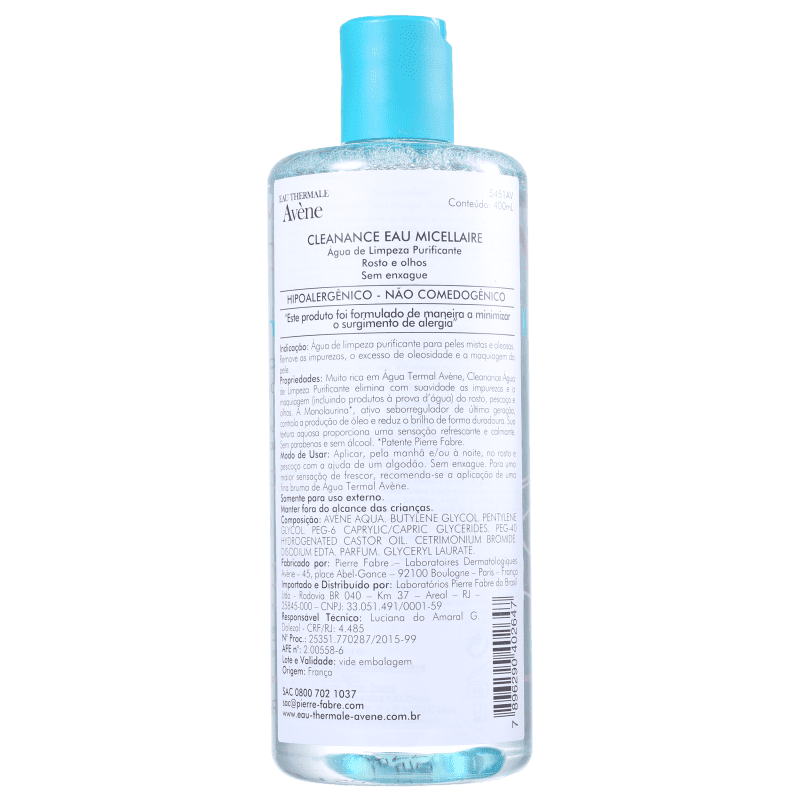 Avène Cleanance Eau Micellaire - Água de Limpeza Facial 400ml