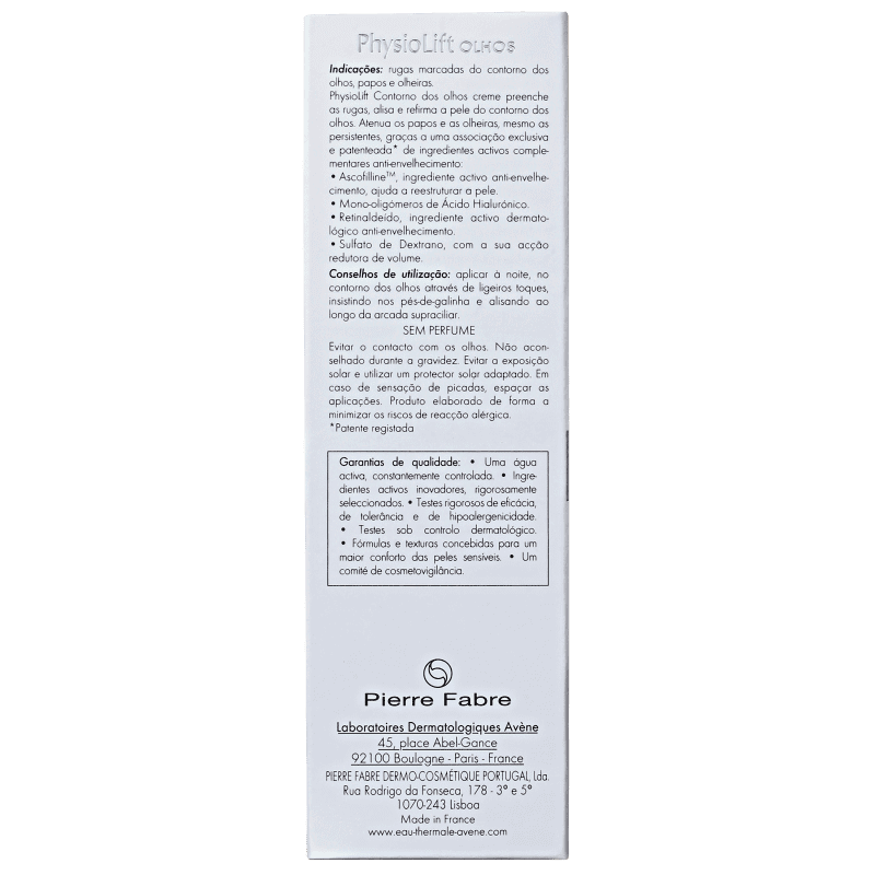 Avène PhysioLift Eyes - Creme Anti-Idade Noturno 15ml