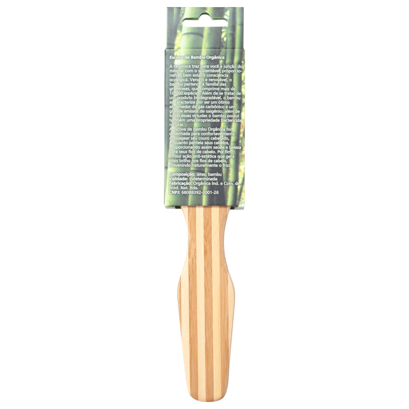 Orgânica Bambu Retangular - Escova de Madeira