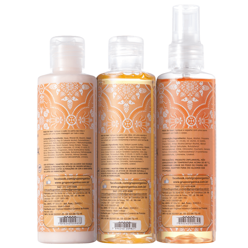 Kit Orgânica Tri Set Pêssego e Flor de Lótus (3 produtos)