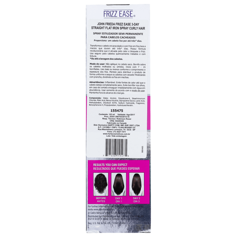 John Frieda Frizz-Ease 3-Day Straight - Spray Alisador 103ml