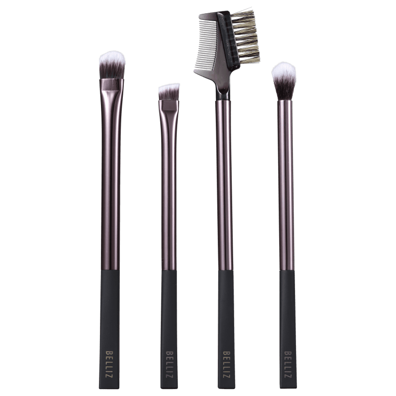 Kit de Pincéis Belliz Unique para Olhos Preto e Cobre (4 produtos)