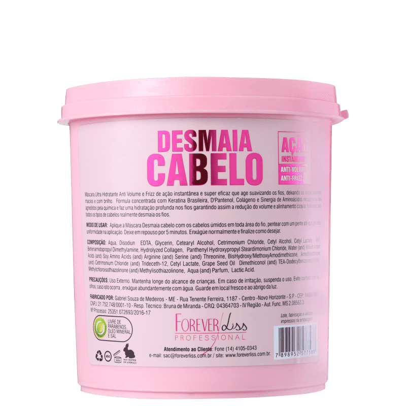 Forever Liss Professional Desmaia Cabelo - Máscara de Hidratação 950g