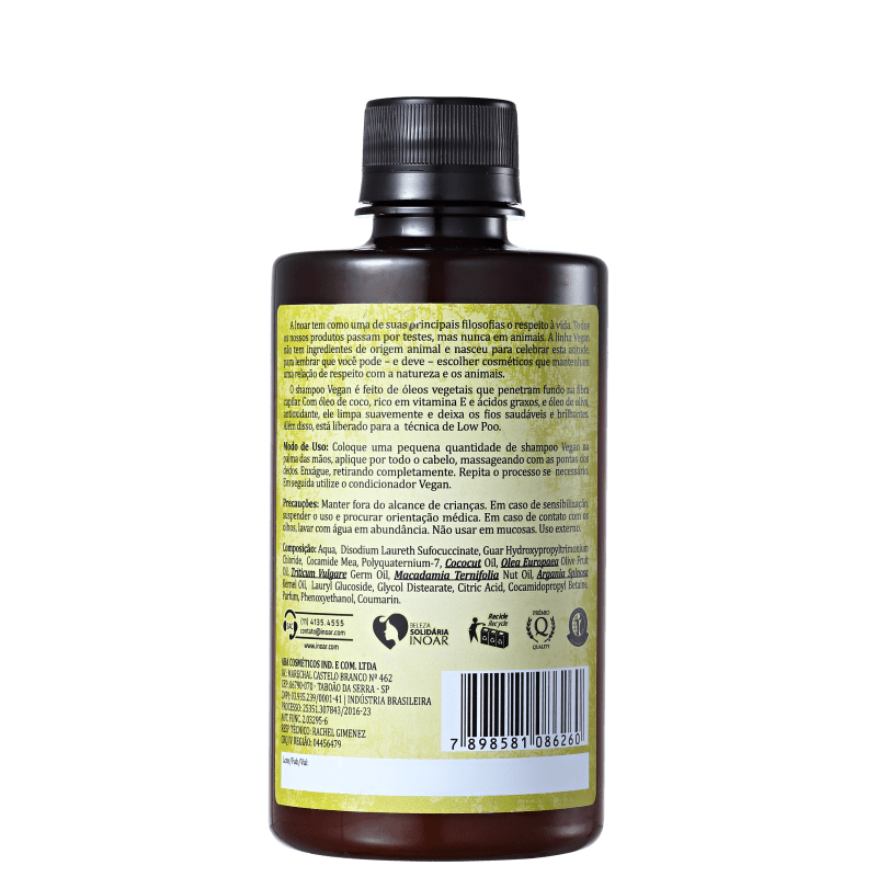 Shampoo sem Sulfato Vegan 300ml
