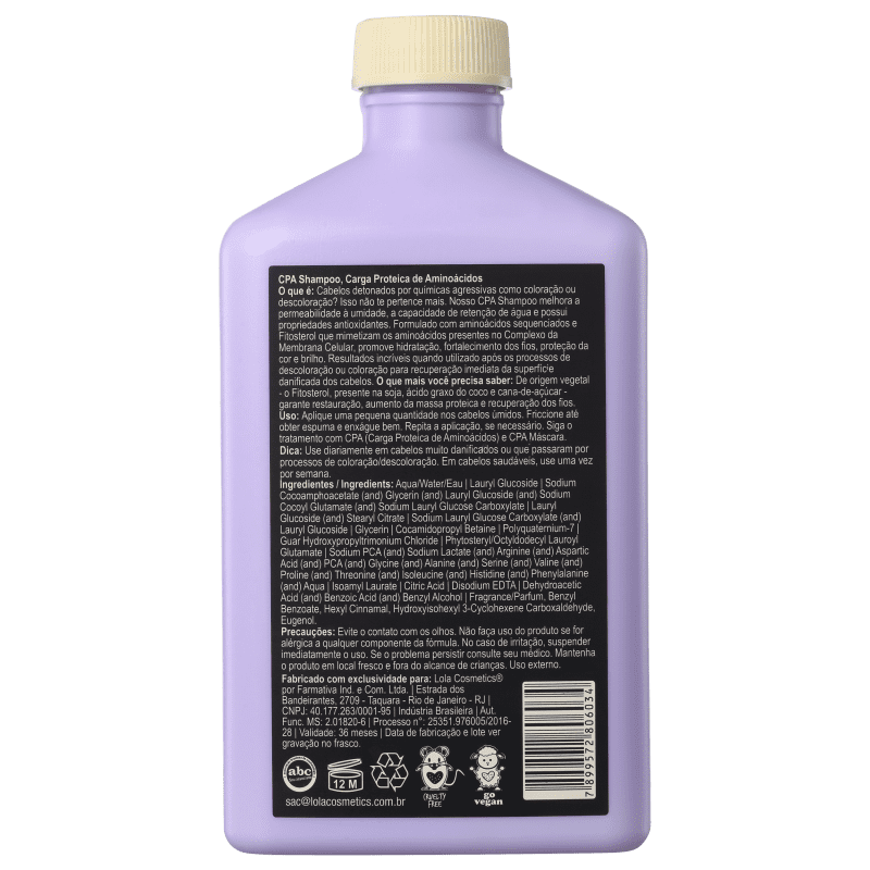 Lola Cosmetics Eu Sei o Que Você Fez na Química Passada - Shampoo sem Sulfato 250ml