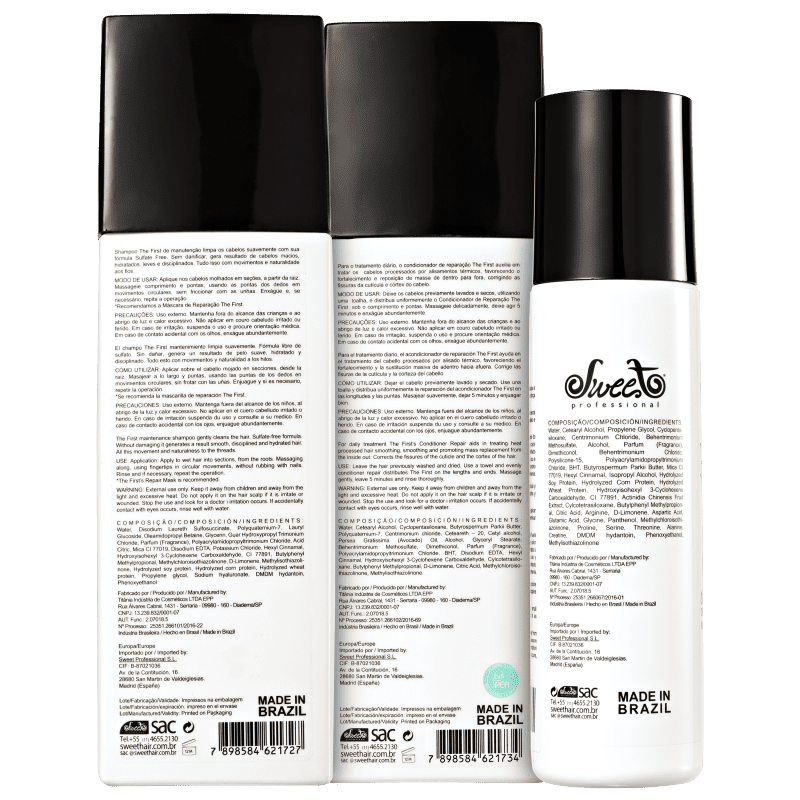 Kit Sweet Hair The First Manutenção Leave-in Triplo (3 Produtos)