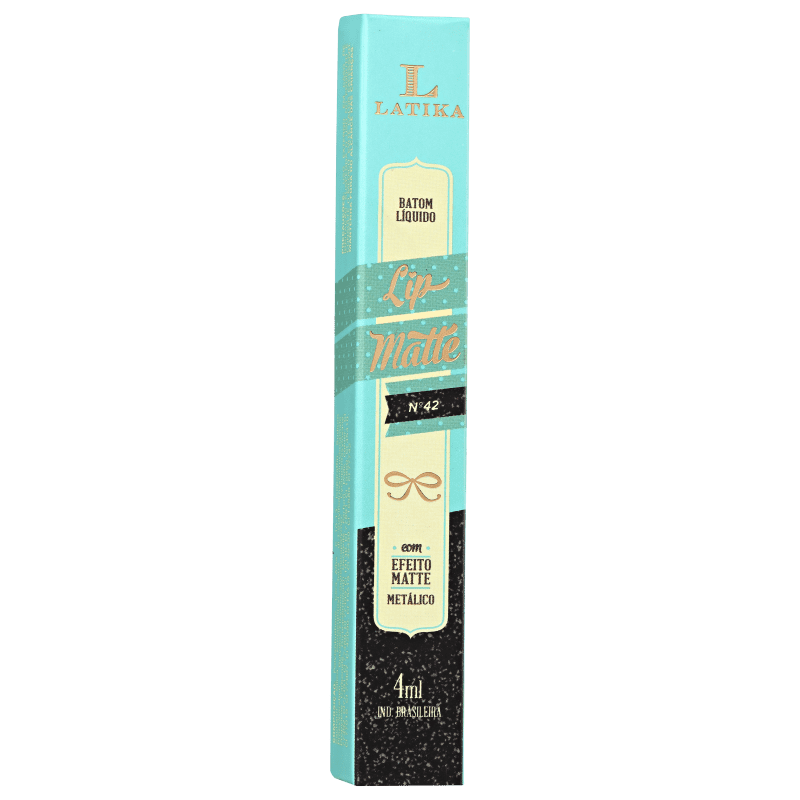 Latika Lip Preto Metálico Nº42 - Batom Líquido Metálico 4ml