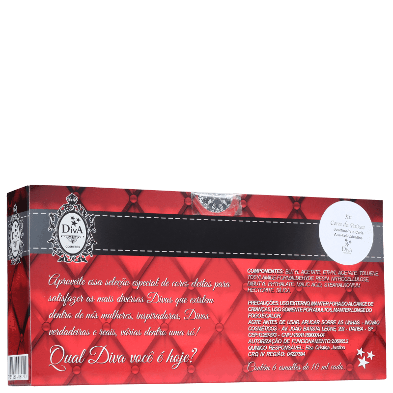 Kit Diva Cosmetics Cores da Paixão (6 Produtos)