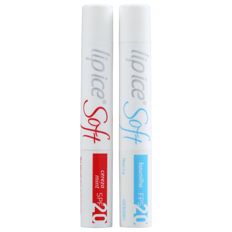 Lip Ice Pack Soft Baunilha e Cereja FPS 20 - Protetor Labial (2 unidades)