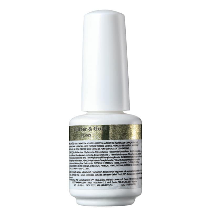 Gelish Soak Off Gel Mini Glitter & Gold - Esmalte Glitter 9ml