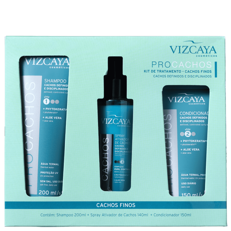 Kit Vizcaya ProCachos Definição Total (3 Produtos)