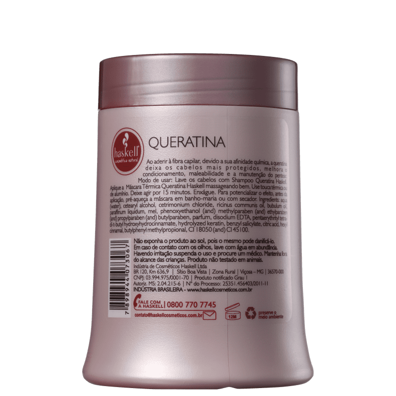 Haskell Queratina - Máscara de Hidratação 500g