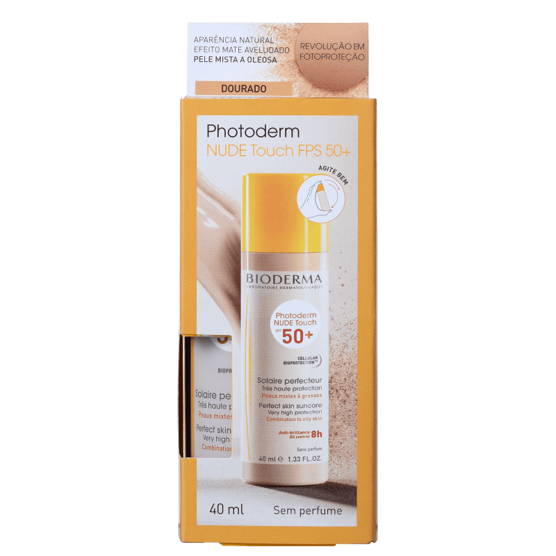 Bioderma Photoderm Nude Touch FPS 50 Dourado - Protetor Solar com Cor 40ml