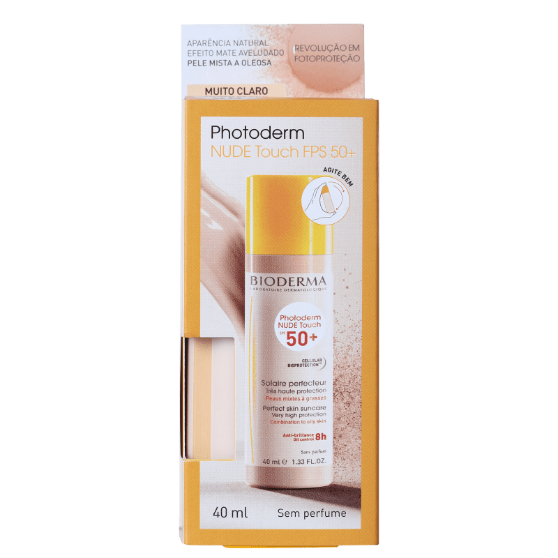 Bioderma Photoderm Nude Touch FPS 50 Muito Claro - Protetor Solar com Cor 40ml