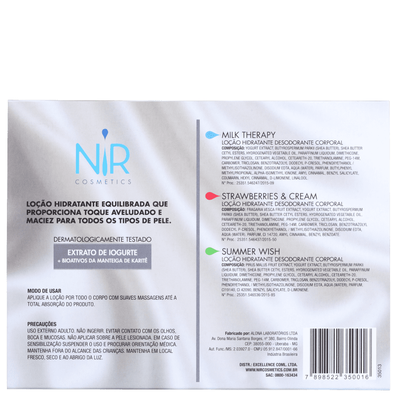 Kit Nir Cosmetics Mini Loções Milk Touch (3 produtos)