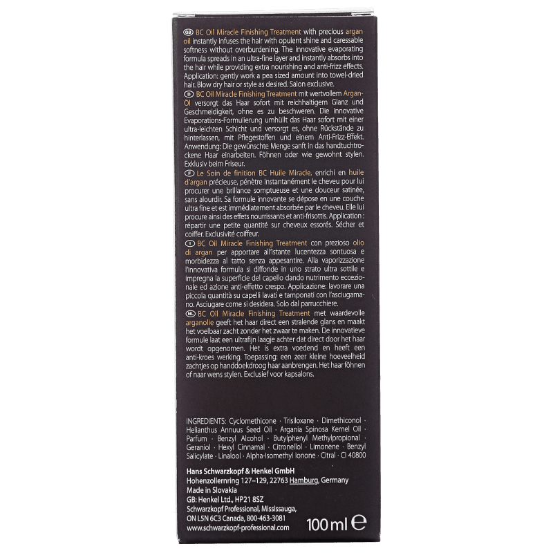 Schwarzkopf Professional BC Bonacure Oil Miracle - Óleo Capilar 100ml