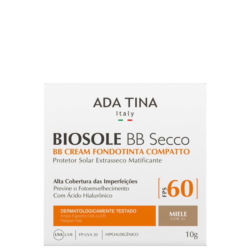 Ada Tina Biosole BB Secco FPS60 Miele - Protetor Solar com Cor 10g