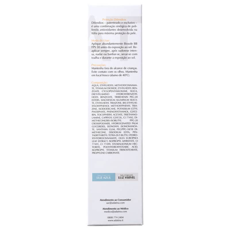Ada Tina Biosole BB Cream FPS30 Miele - Protetor Facial com Cor 40ml
