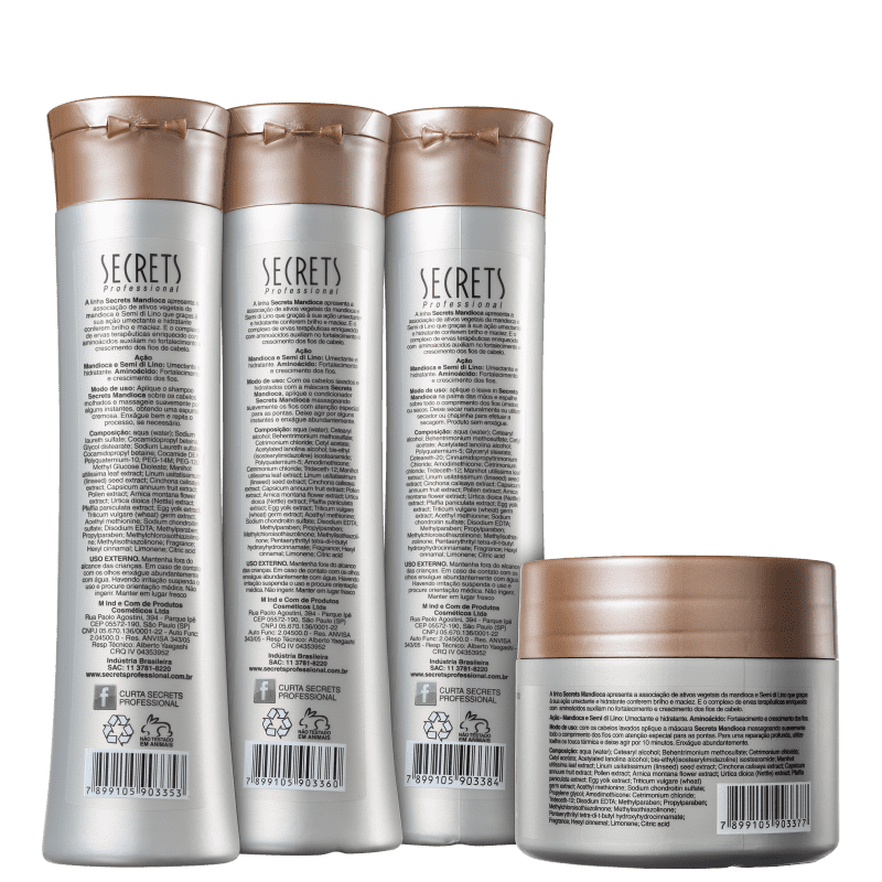 Kit Secrets Professional Mandioca Leave-in (4 Produtos)