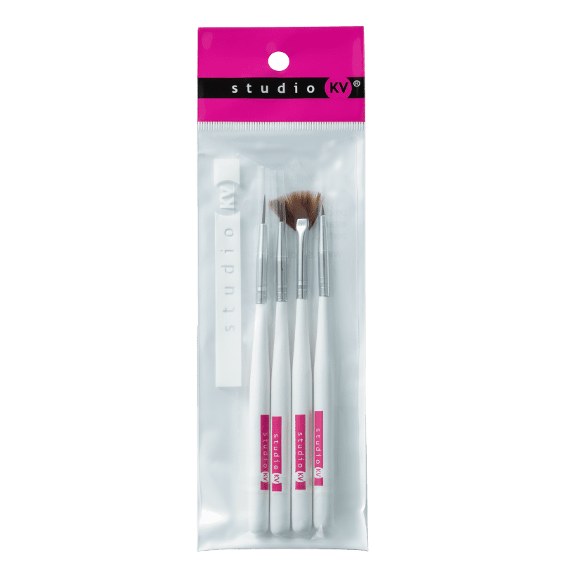 Kit de Pincéis Studio KV STNL-01 para Unhas (4 Produtos)