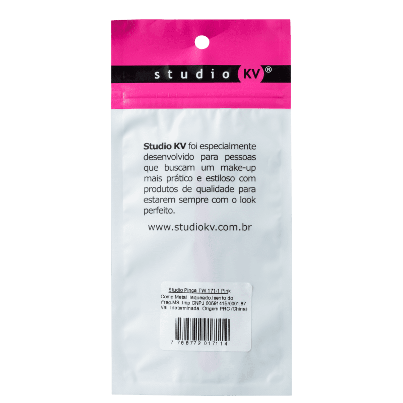 Studio KV TW-171-1 Pink - Pinça Chanfrada