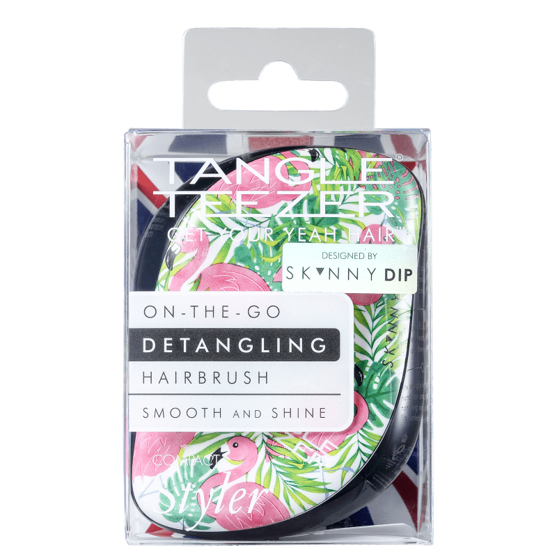 Tangle Teezer Compact Styler Flamingo Preta - Escova de Cabelo