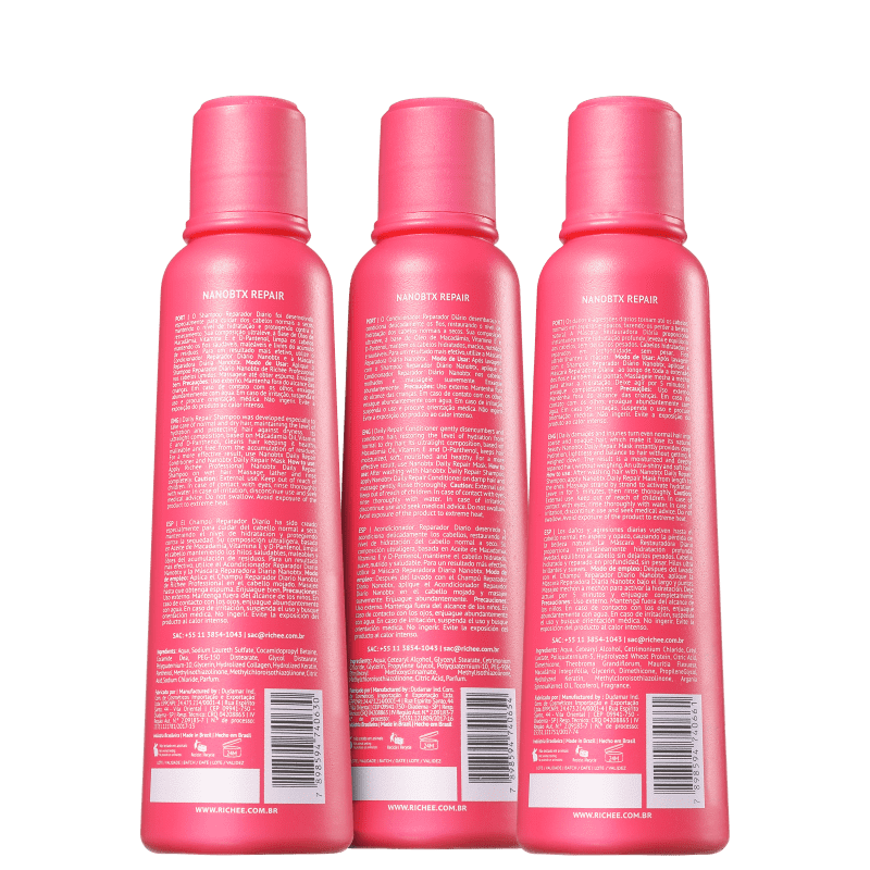 Kit Richée Professional Nano Botox Repair Tratamento Diário (3 Produtos)