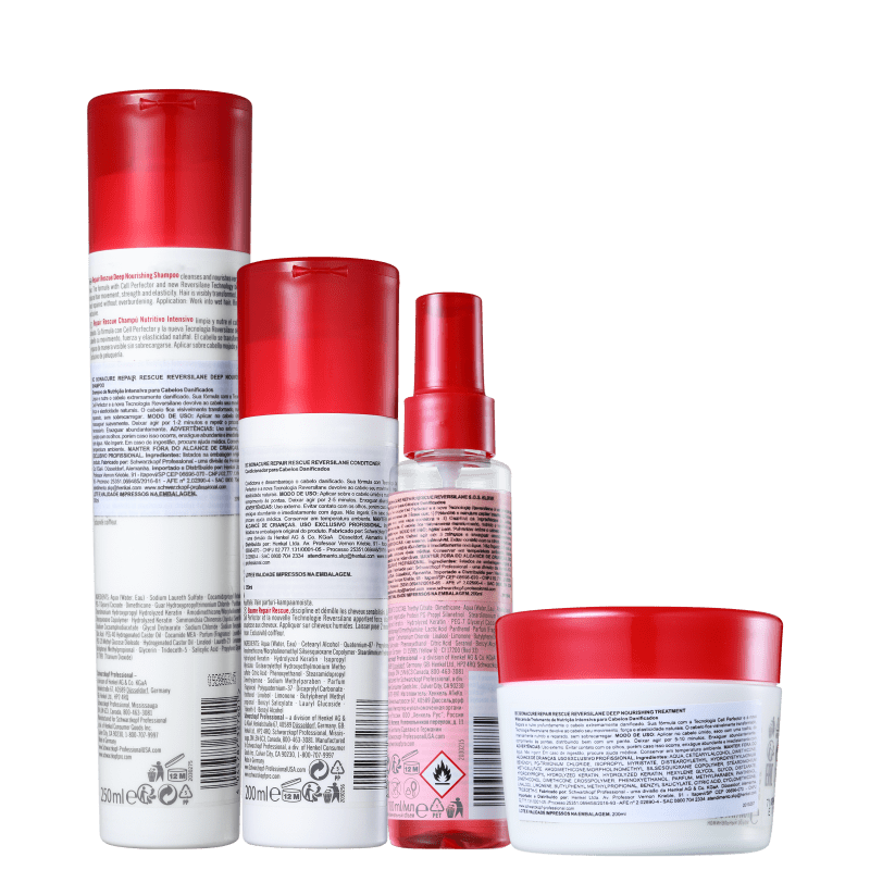 Kit Schwarzkopf Professional BC Bonacure Repair Rescue Reversilane Tratamento Completo (4 Produtos)