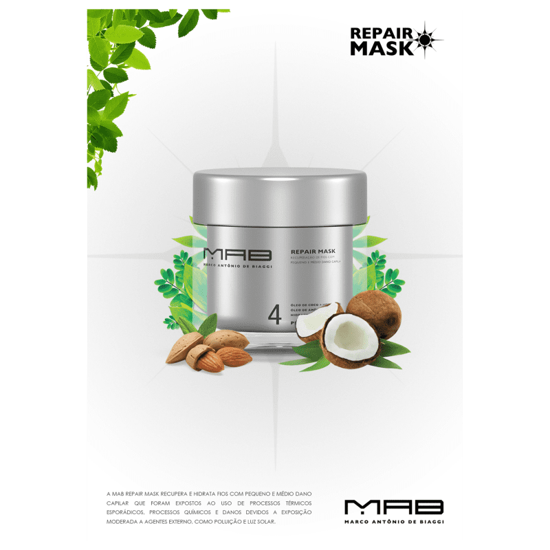 MAB Marco Antônio de Biaggi Repair - Máscara Capilar 300g