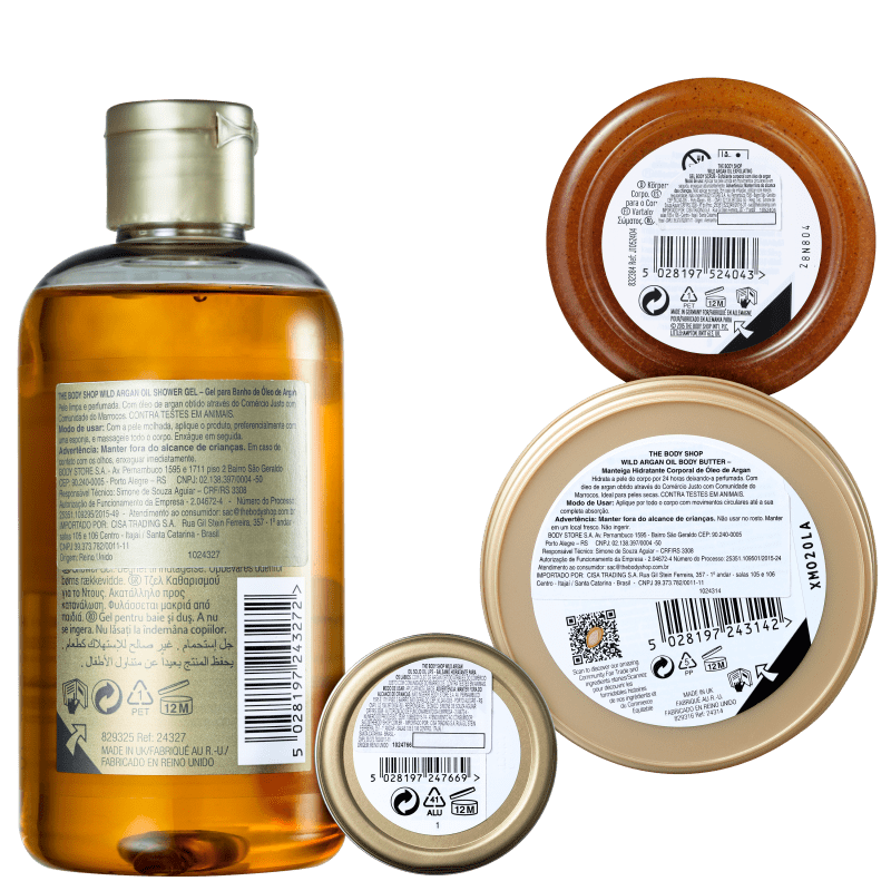 Kit The Body Shop Wild Argan Oil Hidratação Profunda (4 Produtos)