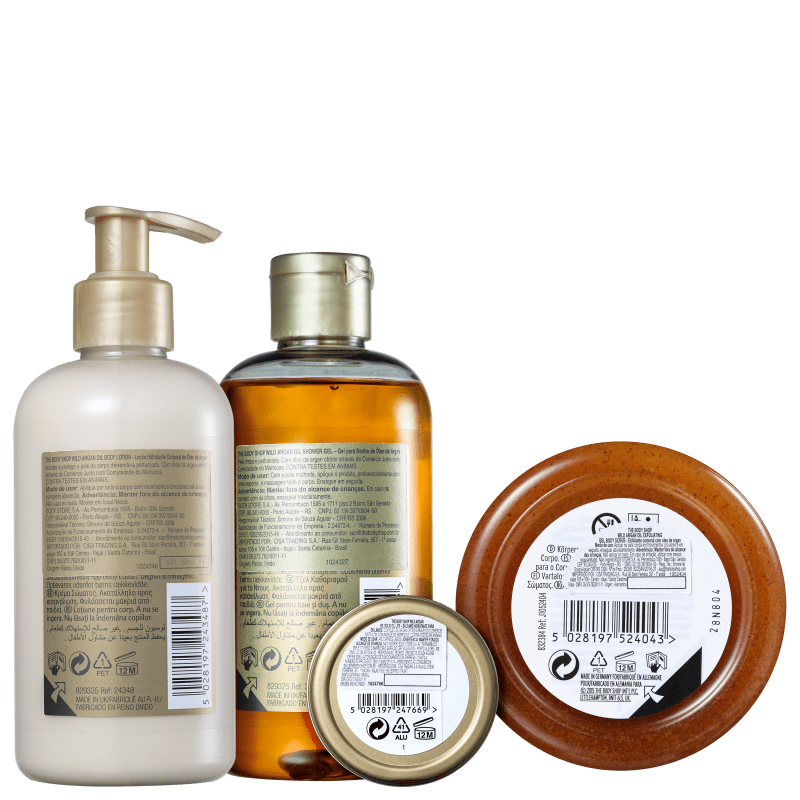 Kit The Body Shop Wild Argan Oil Hidratação Intensiva (4 Produtos)