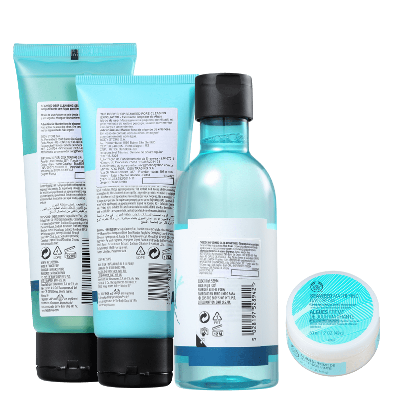 Kit The Body Shop Seaweed Facial Essencial (4 Produtos)