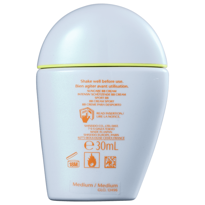Shiseido Sports BB Broad Spectrum FPS50+ Medium - Protetor Solar com Cor 30ml