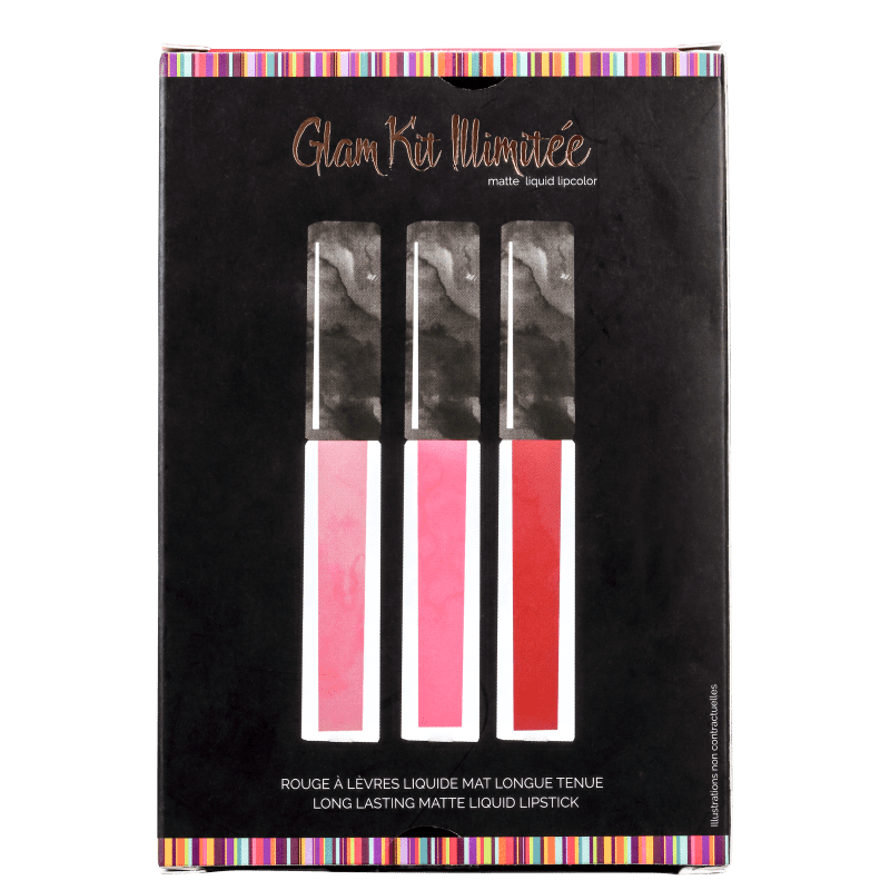 Kit Joli Joli Glam Illimitee Batom Líquido Matte (3 Unidades)