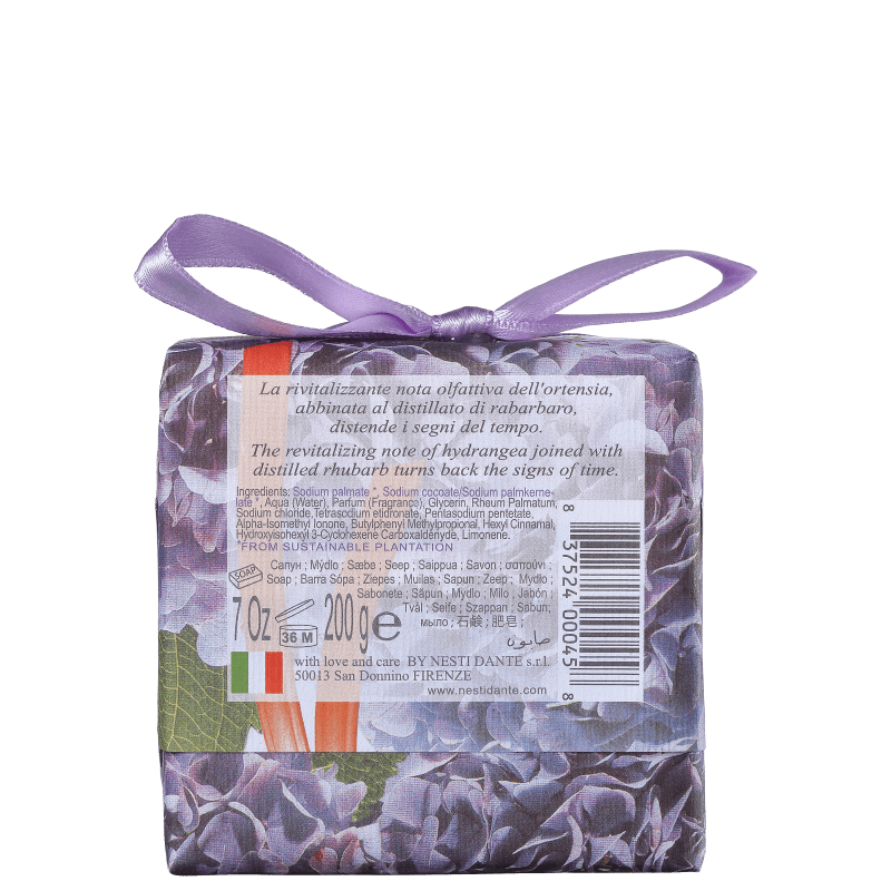 Nesti Dante Gli Officinali Hortensia e Ruibarbo - Sabonete em Barra 200g