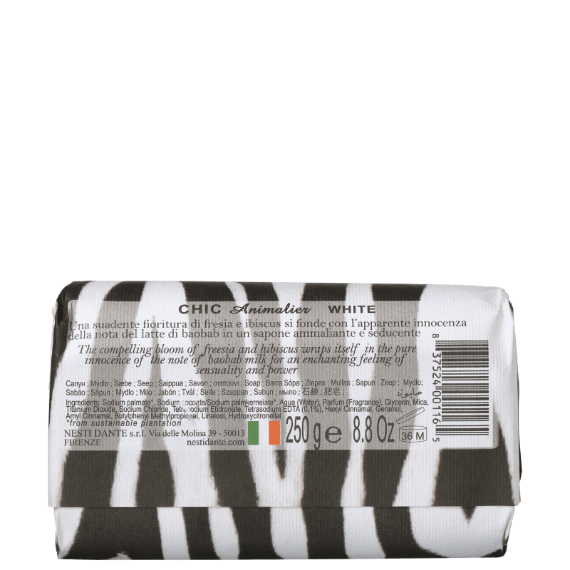 Nesti Dante Chic Animalier White - Sabonete em Barra 250g