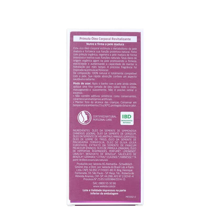 Weleda Prímula Revitalizante - Óleo Corporal 100ml