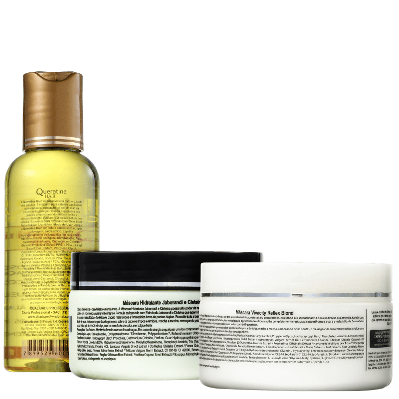 Kit Charis Cronograma Capilar para Loiras (3 Produtos)