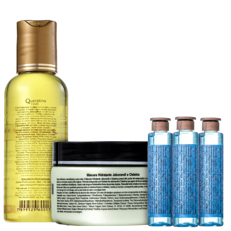 Kit Charis Cronograma Capilar Cabelos Coloridos (3 Produtos)